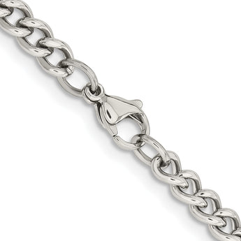 Stainless Steel 5.3mm 30in Round Curb Chain - Birthstone Company