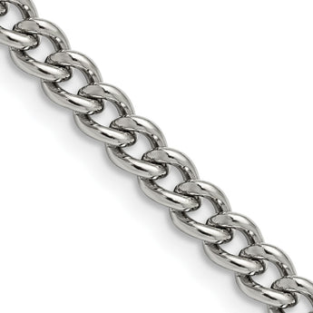 Stainless Steel 5.3mm 30in Round Curb Chain - Birthstone Company
