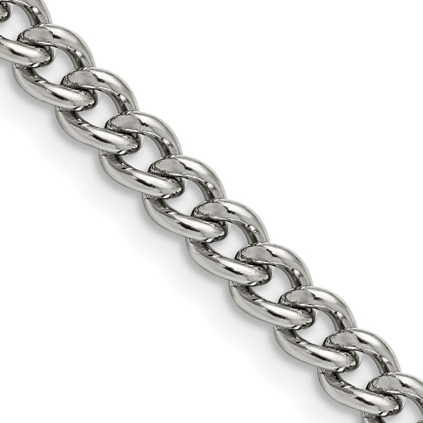 Stainless Steel 5.3mm 30in Round Curb Chain - Birthstone Company
