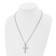 Chisel Stainless Steel Polished with 14k Gold Accent 1/15 carat Diamond Cross Pendant on a 22 inch Curb Chain Necklace - Birthstone Company