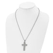Chisel Stainless Steel Polished Black IP-plated 1/20 carat Black Diamond Striped Cross Pendant on a 22 inch Ball Chain Necklace - Birthstone Company