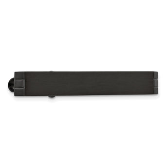 Stainless Steel Black IP-plated Tie Bar - Birthstone Company