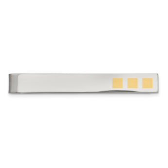 Stainless Steel Yellow IP-plated Tie Bar / Money Clip - Birthstone Company