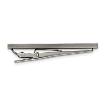 Stainless Steel Antiqued White Bronze Plated and Brown IP-plated Tie Bar - Birthstone Company