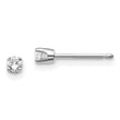 14K White Gold Diamond Stud Earrings with Rhodium Finish Unisex