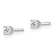 14K White Gold Unisex Diamond Stud Earrings with Rhodium Polish