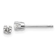 14K White Gold Unisex Diamond Stud Earrings with Rhodium Polish
