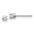 14K White Gold Diamond Stud Earrings with Rhodium Plating for Unisex