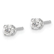 14K Gold White Diamond Stud Earrings with Rhodium Finish Unisex Elegance