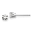 14K Gold White Diamond Stud Earrings with Rhodium Finish Unisex Elegance