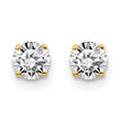14K Yellow Gold Unisex Diamond Stud Earrings with Natural Round Stones