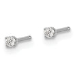 14K White Gold Unisex Diamond Stud Earrings with Rhodium Elegance
