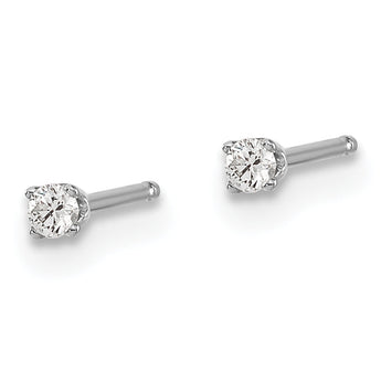 14K White Gold Unisex Diamond Stud Earrings with Rhodium Elegance