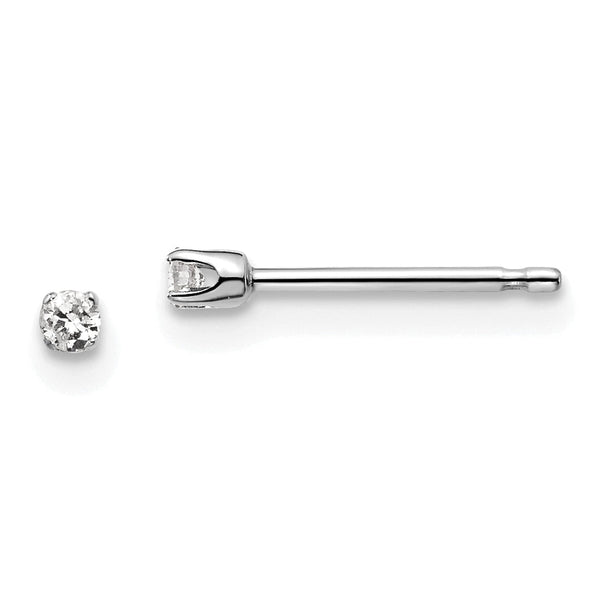 14K White Gold Unisex Diamond Stud Earrings with Rhodium Elegance