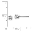 14K White Gold Diamond Stud Earrings with Rhodium Finish