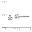 14K White Gold Diamond Stud Earrings with Rhodium Plating