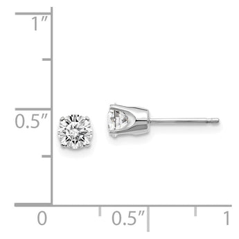 14K White Gold Diamond Stud Earrings with Rhodium Plating