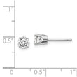 14K White Gold Diamond Stud Earrings in Classic Round Cut