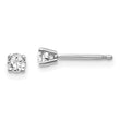 14K Gold Diamond Stud Earrings with Rhodium Finish for Women