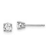 14K White Gold Diamond Stud Earrings with Rhodium Plating