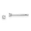 14K White Gold Diamond Stud Earrings with Rhodium Finish