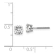 14K White Gold Diamond Stud Earrings with Rhodium Plating