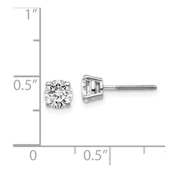14K White Gold Diamond Stud Earrings with Rhodium Plating