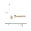 14K Yellow Gold Diamond Stud Earrings with Threaded Post for Elegant Wear