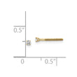 14K Yellow Gold Diamond Stud Earrings with Threaded Post & Screw Back