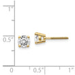 14K Yellow Gold Diamond Stud Earrings with Threaded Post