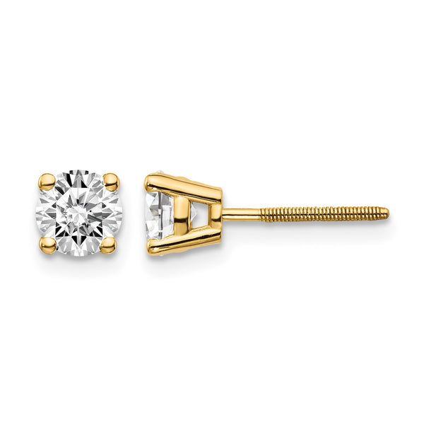 14ky .95ct. SI3 G-I Diamond Stud Thread on/off Post Earrings - Birthstone Company