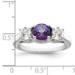 Survivor Collection Sterling Silver Rhodium-plated Clear and Purple Crystal Topaz Pamela Ring - Birthstone Company