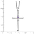 Sterling Silver Faith Cross Necklace with Crystal Topaz