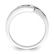 Survivor Collection 10K White Gold Rhodium-plated White and Pink Crystal Topaz Circle of Strength Ring - Birthstone Company