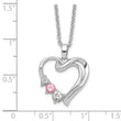 10K White Gold Heart of Healing Necklace with Pink & Clear Crystal Topaz