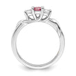 Survivor Collection Sterling Silver Rhodium-plated White and Pink Crystal Topaz Joanna Ring - Birthstone Company