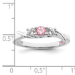 Survivor Collection Sterling Silver Rhodium-plated White and Pink Crystal Topaz Joanna Ring - Birthstone Company