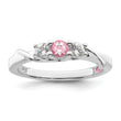 Survivor Collection Sterling Silver Rhodium-plated White and Pink Crystal Topaz Joanna Ring