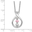10K White Gold Rhodium Necklace with Pink and White Topaz