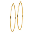 14k Polished 2x80mm Round Tube Hoop Earrings