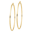 14k Polished 2x80mm Lightweight Round Tube Hoop Earrings