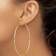 14k Polished 2x90mm Round Tube Hoop Earrings