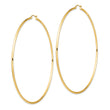 14k Polished 2x90mm Lightweight Round Tube Hoop Earrings