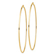 14k Polished 2x100mm Round Tube Hoop Earrings