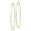 14k Polished 2x100mm Lightweight Round Tube Hoop Earrings
