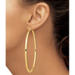 14k Polished 3x80mm Lightweight Round Tube Hoop Earrings