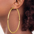 14k Polished 3x90mm Round Tube Hoop Earrings