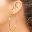 14k Polished 3x90mm Lightweight Round Tube Hoop Earrings