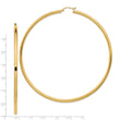 14k Polished 3x90mm Lightweight Round Tube Hoop Earrings