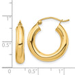 14k Polished 4mm Tube Hoop Earrings